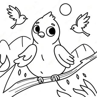 Birds In Nature Coloring Page 69023-55329