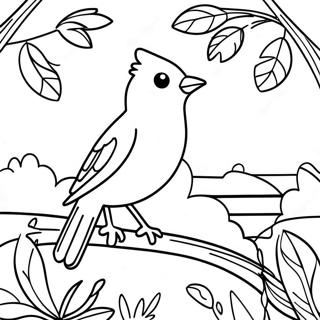 Birds In Nature Coloring Page 69023-55331