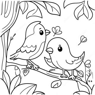 Birds In Nature Coloring Page 69023-55332