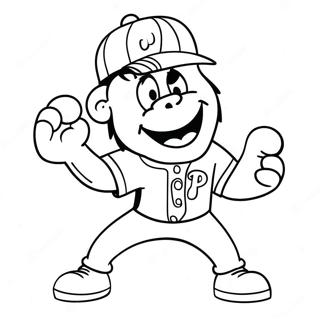 Funny Phillies Mascot In Action Coloring Page 69054-55355