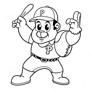 Funny Phillies Mascot In Action Coloring Page 69054-55356