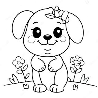 Cute Maggie With A Flower Coloring Page 69064-55362