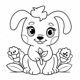 Cute Maggie With A Flower Coloring Page 69064-55364