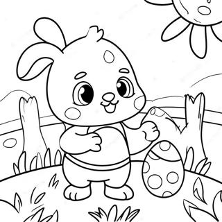 Adorable Easter Egg Hunt Coloring Page 69114-55403