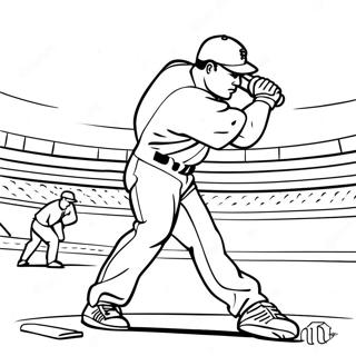 Sf Giants Baseball Player Swinging Coloring Page 69134-55414