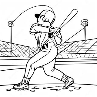 Sf Giants Baseball Player Swinging Coloring Page 69134-55415