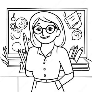 Creative Teacher In Classroom Coloring Page 69154-55434