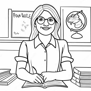 Creative Teacher In Classroom Coloring Page 69154-55435