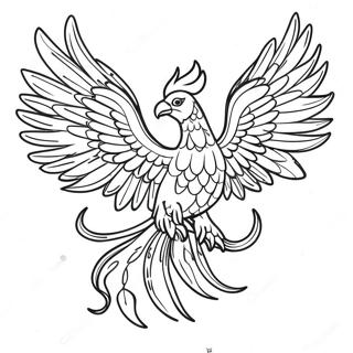 Majestic Phoenix Rising Coloring Page 6917-5629