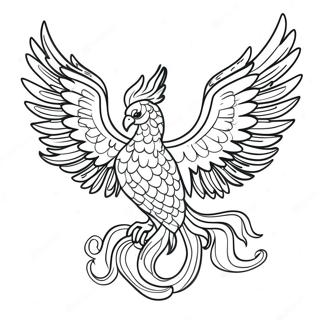 Majestic Phoenix Rising Coloring Page 6917-5630