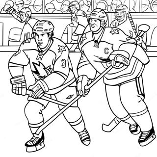 San Jose Sharks Players In Action Coloring Page 69224-55491