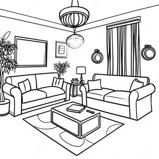 Interior Design Living Room Coloring Page 6926-5633