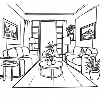 Interior Design Living Room Coloring Page 6926-5634