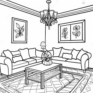 Interior Design Living Room Coloring Page 6926-5635