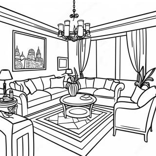 Interior Design Living Room Coloring Page 6926-5636