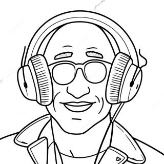 Dj Music Man With Colorful Headphones Coloring Page 69284-55537