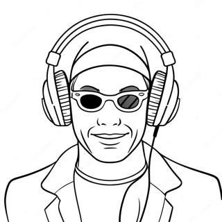 Dj Music Man With Colorful Headphones Coloring Page 69284-55539