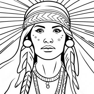 Realistic Native American Woman Coloring Pages