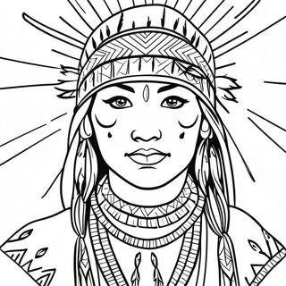 Realistic Native American Woman Coloring Pages