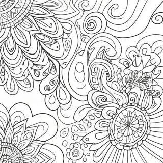 Colorful Drippy Patterns Coloring Page 69344-55583