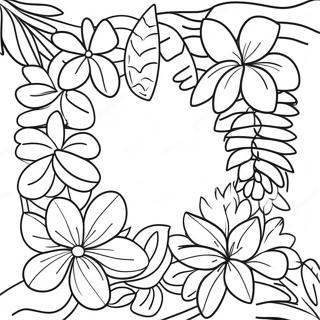 Tropical Flower Garland Coloring Page 69434-55653