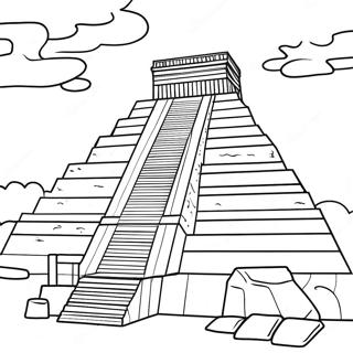 Ancient Ziggurat Coloring Page 69464-55677