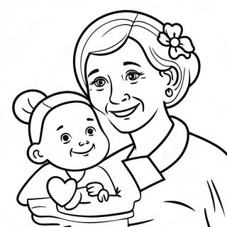 Happy Mothers Day Grandma Coloring Page 6946-5652