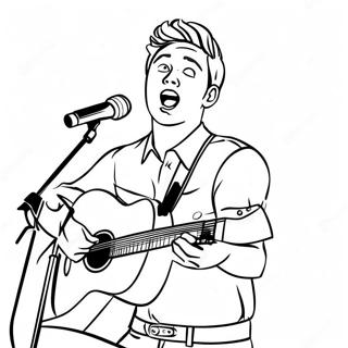 Niall Horan Singing On Stage Coloring Page 69484-55700