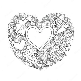 Colorful Hearts I Love Coloring Page 69494-55709