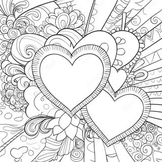 Colorful Hearts I Love Coloring Page 69494-55710