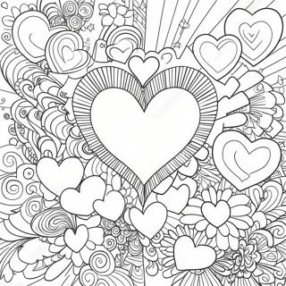 Colorful Hearts I Love Coloring Page 69494-55711