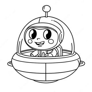 Cute Toy Story Alien In Spaceship Coloring Page 69504-55713