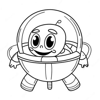 Cute Toy Story Alien In Spaceship Coloring Page 69504-55714