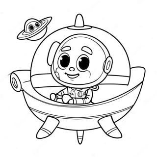 Cute Toy Story Alien In Spaceship Coloring Page 69504-55715