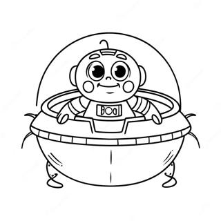 Cute Toy Story Alien In Spaceship Coloring Page 69504-55716