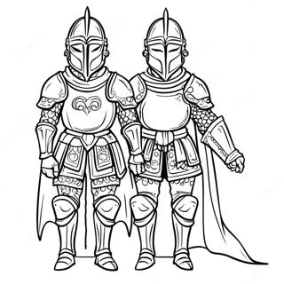 Fearsome Black Knight In Armor Coloring Page 69534-55746