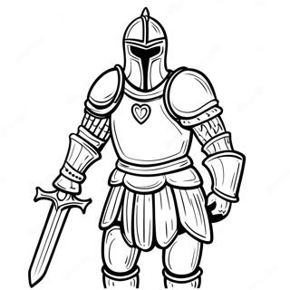 Fearsome Black Knight In Armor Coloring Page 69534-55747