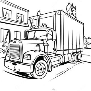 Colorful Mack Truck On The Road Coloring Page 69564-55763