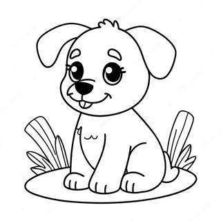 Easy Cute Puppy Coloring Page 69583-55777