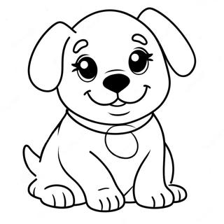 Easy Cute Puppy Coloring Page 69583-55778