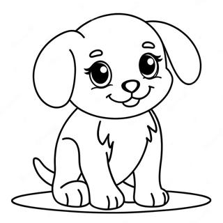 Easy Cute Puppy Coloring Page 69583-55779