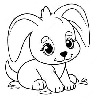 Easy Cute Puppy Coloring Page 69583-55780