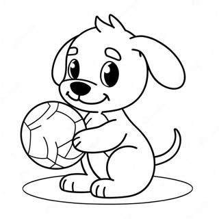 Adorable Puppy Playing With Ball Coloring Page 69584-55773