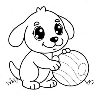 Adorable Puppy Playing With Ball Coloring Page 69584-55776