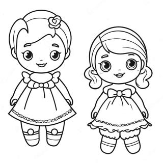 Cute Paper Doll Template Coloring Page 69594-55782