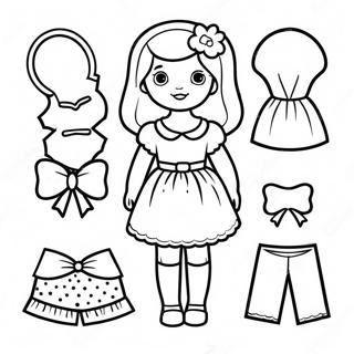 Cute Paper Doll Template Coloring Page 69594-55783