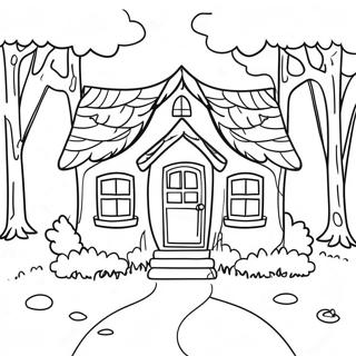 Charming Cottage In The Woods Coloring Page 69604-55795