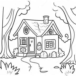 Charming Cottage In The Woods Coloring Page 69604-55796