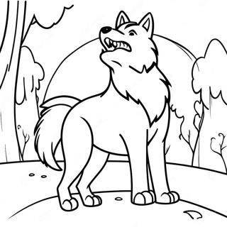 Majestic Howling Wolf Coloring Page 6967-5671