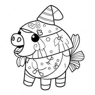 Colorful Christmas Pinata Coloring Page 69684-55863